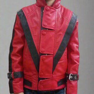 Michael Jackson Real Leather Jacket For Kids Leather Jacket Halloween Costume